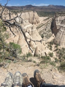 Shoes over tented rocks